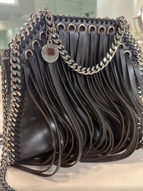 NEW Stella McCartney Tiny Black Fringe Falabella Crossbody Bag $1700